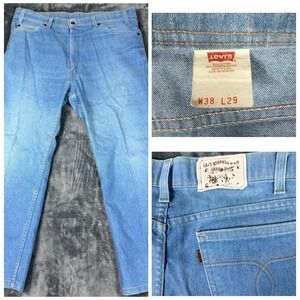 Vintage Levis 517 Orange Tab Jeans Mens 38x29‎ Light Wash Bootcut Made in USA